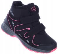 Dziewczęce Ocieplane Różowe Buty Zimowe Trekkingowe Górskie SOFTSHELL