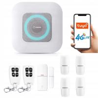 BEZPRZEWODOWY ALARM SYRENA GSM TUYA SMART PO POLSKU NA KARTĘ SIM 4xPIR