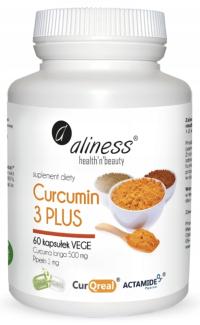 Aliness Curcumin 3 PLUS Kurkuma + Piperyna KURKUMINA Krążenie WĄTROBA Serce