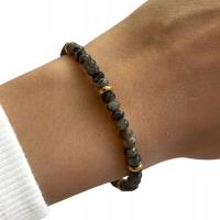 Bransoletka labradoryt kamień naturalny szary koraliki 5 mm