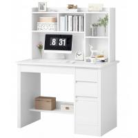 МОЛОДЕЖНЫЙ КОМПЬЮТЕРНЫЙ СТОЛ ЖУРНАЛЬНЫЙ СТОЛИК ЛОФТ БЕЛЫЙ С КНИЖНЫМ ШКАФОМ ПОЛКИ ЯЩИКИ