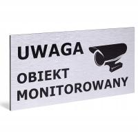 Табличка Внимание контролируемый объект охраняемая территория / 20x10cm / нержавеющая сталь