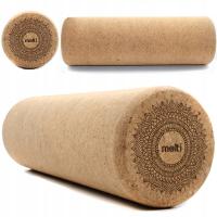 Wałek gładki ROLLER DO MASAŻU korkowy twardy do ćwiczeń jogi fitness