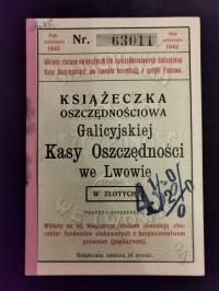 Książeczka Oszczędnościowa Lwów 1937 Galicyjska Kasa Oszczędności -5-