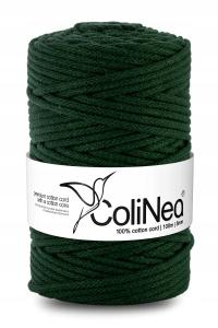 Шнур макраме 5 мм плетеный 100% хлопок 100 м обувь. колинея зеленая