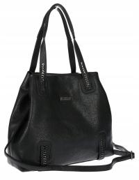 Torebka damska shopper A4 elegancka torba duża do pracy CH6687 Czarna
