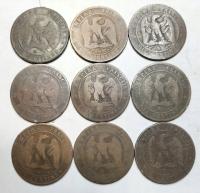 moneta Francja 2 centimes Napoleon III XIX wiek