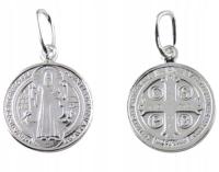 Серебряный медальон Святого Бенедикта пр. 925 (1,7 см)