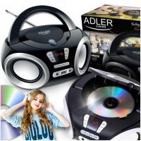Radioodtwarzacz CD MP3 USB FM AUX przenośny boombox czarny Adler AD 1181
