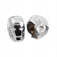 Nakrętki wentyla srebrne maski 2 sztuki Racing Force