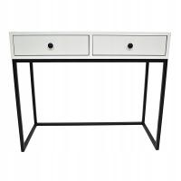 Туалетный столик-консоль черный ящик в белом цвете-модель IToal