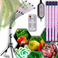 LAMPA DO UPRAWY ROŚLIN LED x4 80 LED GROW LIGHT WZROSTU STOJĄCA TIMER PILOT