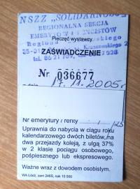 Zaświadczenia do zakupu ulgowych biletów kolejowych