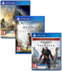 Zestaw Assassin's Creed Origins + Odyssey + Valhalla PS4 PS5 3-GRY