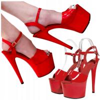 Сексуальные туфли на высоком каблуке эротические красные женские туфли 17 см для танцев на шесте R. 37