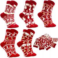 5x Skarpetki Świąteczne Bawełniane Super Jakość Damskie Prezent na Święta