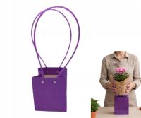 TOREBKA KWIATY ozdobna FIOLETOWA 36 cm opakowanie na prezent P6 DZIEŃ BABCI