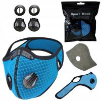 MASECZKA ANTYSMOGOWA MASKA ANTYIRUSOWA JASNO NIEBIESKA FILTR ZAWORKI