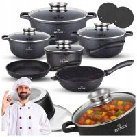 МРАМОРНЫЙ НАБОР ПОСУДЫ ИНДУКЦИОННЫЙ ГАЗОВЫЙ НАБОР КАСТРЮЛЬ СКОВОРОДА RONDE