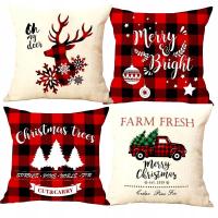 4x POSZEWKI NA PODUSZKI ŚWIĄTECZNE DEKORACYJNE OZDOBNE BAWEŁNA 45x45 JASIEK