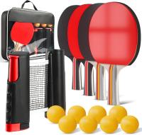 Ракетки для настольного тенниса 4X ракетки для пинг-понга 8 мяч сетка мяч