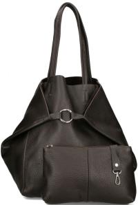 Torebka Skórzana Damska Shopper Skóra Naturalna Model 2w1 z kosmetyczką