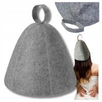 CZAPKA DO SAUNY FILCOWA KAPELUSZ OCHRONNY SZARY ZESTAW UNIWERSALNA