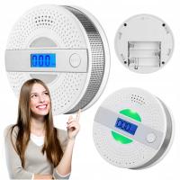 CZUJNIK CZADU DYMU TLENKU WĘGLA 2w1 WYŚWIETLACZ LCD | BEZPRZEWODOWY | ALARM