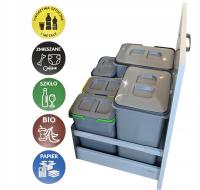 Сортировка мусорного ведра 61L для ящика шкафа 60 Blum 5 мусорных баков