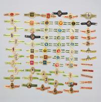 Etykiety cygarowe Belgia 1960s RITMEESTER różne serie 66 szt.