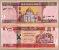 Afganistan 1000 Afganis 2016 P-77d UNC