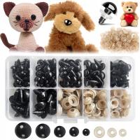 OCZY DO MASKOTEK ZABAWEK BEZPIECZNE ZESTAW 100szt OCZKA I NOSKI ETUI 5-14mm