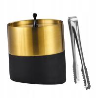 Wiaderko na lód z pokrywką Podwójna ścianka z pokrywką Pojemnik chłodzący Szampańskie złoto