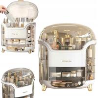 Szkatułka Organizer Kuferek na kosmetyki biżuterię wielopoziomowy Gablotka