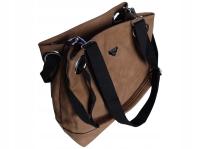 Torebka Damska Shopper, Duża Torba Miejska Na Ramię Camel Brąz Miodowy