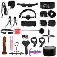 Набор БДСМ 20 элементов - секс гаджет кнут, привязь, наручники