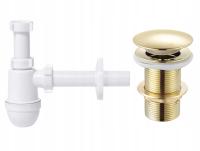 НАБОР: СИФОН ДЛЯ РАКОВИНЫ, ПРОБКА ДЛЯ РАКОВИНЫ, БЕЗ ПЕРЕЛИВА, ЗЛОТЫЙ