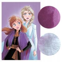 Koc świąteczny dziecięcy kocyk miękki coral PUSZYSTY Kraina Lodu fioletowy