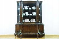 ANTYK. ANTYCZNA 100-LETNA ORZECHOWA WITRYNA-SERWANTKA PO RENOWACJI !!!