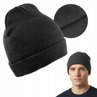 CZAPKA ROBOCZA ZIMOWA OCIEPLANA POLAREM CZARNA GRUBA CIEPŁA BHP