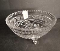 ANK PRL STARA SZKLANA KRYSZTAŁOWA MISA piękny szlif
