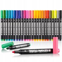 Markery do tkanin Wodoodporne PISAKI Trwałe Flamastry do Ubrań 24 szt.