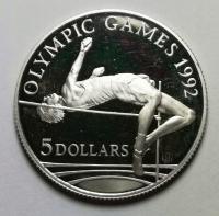 Wyspy Cooka 5 dolarów 1992 Olimpiada B885