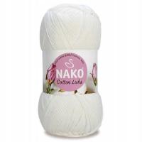 Włóczka Nako Cotton Luks 100g bawełna akryl 97569 biały