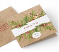 Kartki świąteczne firmowe Boże Narodzenie Z LOGO - Papier perłowy + koperta