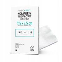PASOMED Kompresy niejałowe włókninowe 30g 4W 7,5x7,5cm 100 sztuk
