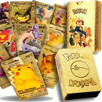 Pokemon Złote Karty Kolekcjonerskie 110 Sztuk Kart Zestaw Na Prezent Etui