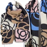 GRUBY SZAL Z WEŁNĄ damski zimowy szalik CIEPŁY chusta DWUSTRONNY, KOLORY