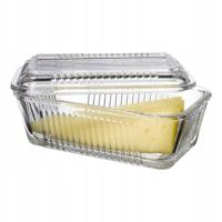 MASELNICA 17x10 CM MASELNICZKA SZKLANA Z POKRYWKĄ POJEMNIK SZKLANY NA MASŁO