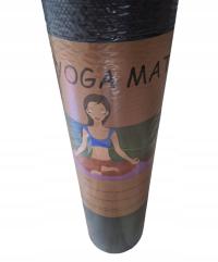 Mata do ćwiczeń Happy Yogi 185 x 61 cm odcienie szarości